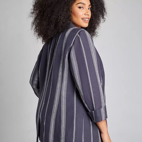 Lane Bryant Blue Linen Blend Blazer - New - Size 26 - Picture 2 of 7